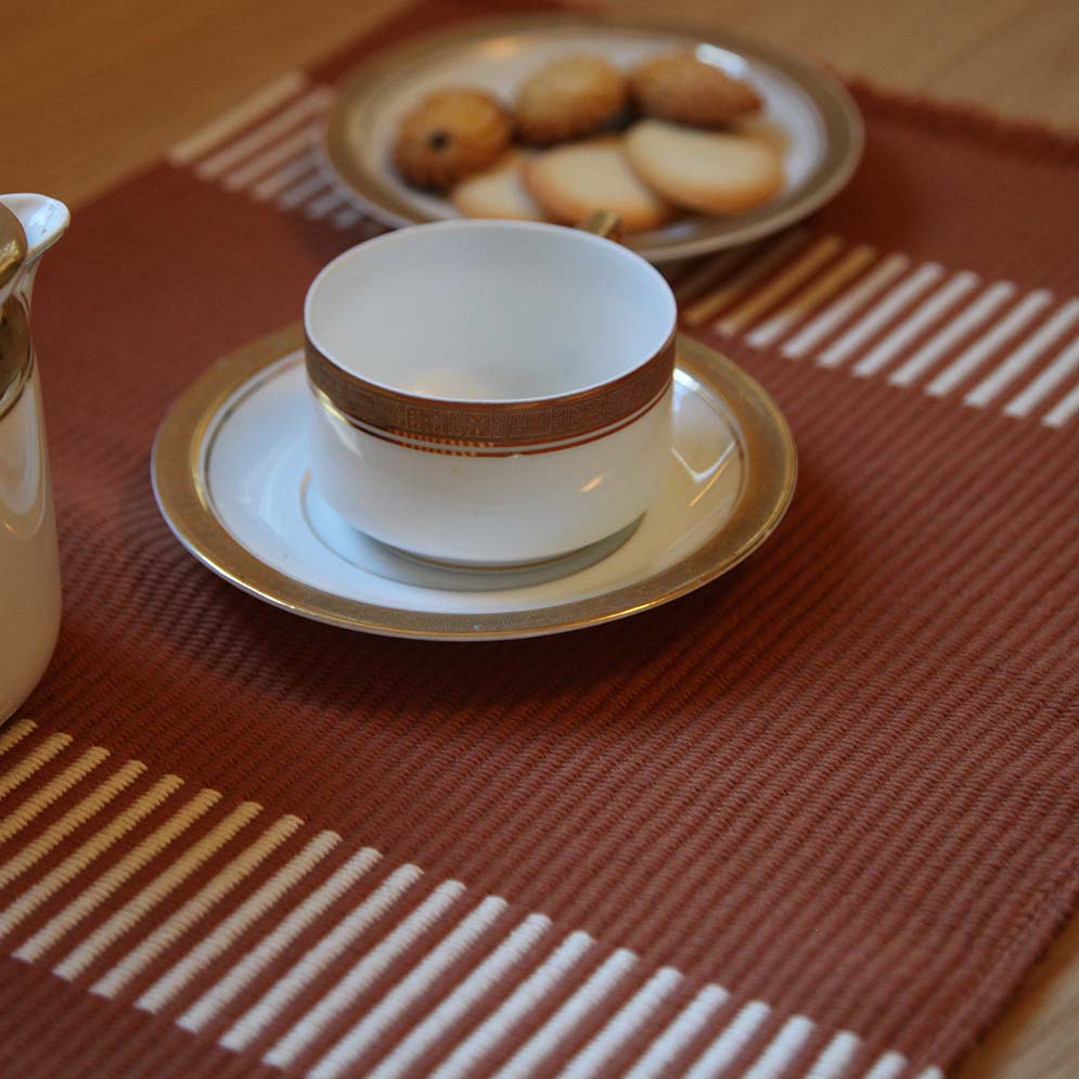 Set 2 Tovagliette Cannellato Terra/Latte