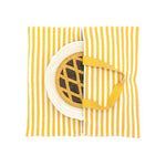 Carica l&#39;immagine nel visualizzatore di Gallery, Porta torte rigato modello vera giallo corn, tessuta al telaio di legno 100% cotone
