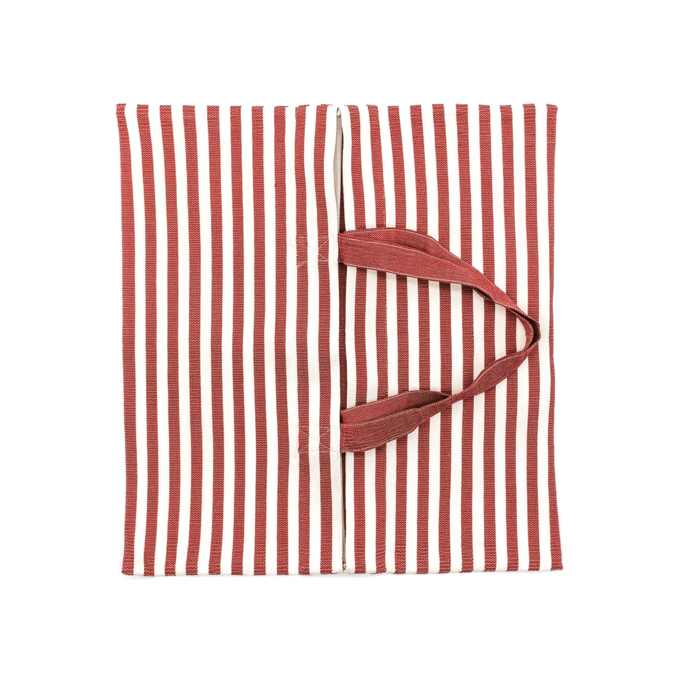 Porta torte rigato modello vera rosso dattero, tessuta al telaio di legno 100% cotone