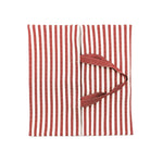 Carica l&#39;immagine nel visualizzatore di Gallery, Porta torte rigato modello vera rosso dattero, tessuta al telaio di legno 100% cotone
