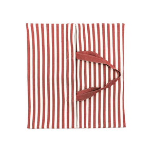 Porta torte rigato modello vera rosso dattero, tessuta al telaio di legno 100% cotone