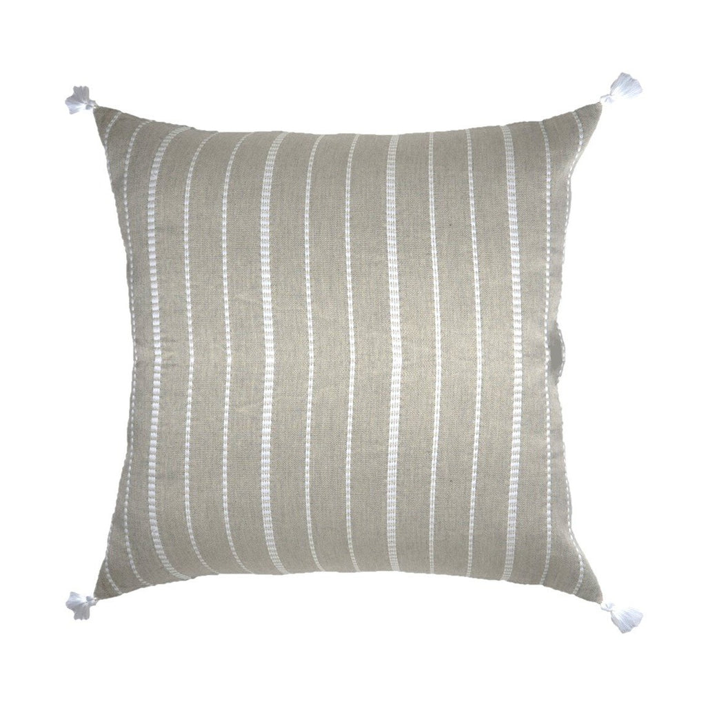 Fodera cuscino vida decorato con flottanti, tessuto al telaio di legno 100% cotone con zip nascosta